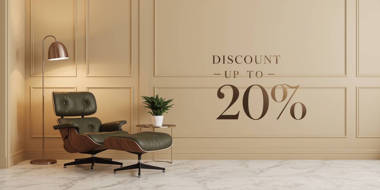 High-quality Eames lounge chair replica with black leather and walnut wood base