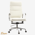 Armchair Office Chair – Eames Style Soft Pad High Back 219 White