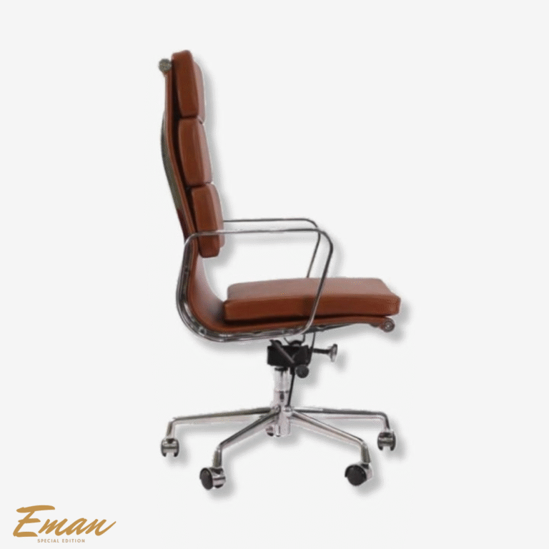 Side view of My House of Furniture Eames office chair EA219 high back soft pad