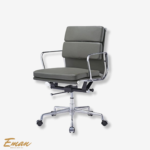 Eames Style Soft Pad Office Chair – Dark Grey Low Back Replica EA217 - Image 2