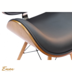 Retro Style DSW Faux Eiffel black dining chair Walnut Finish - Image 4