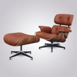 Tan Brown Eames Chair Lounge Chair Replica with Chrome Base