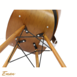 Retro Style DSW Faux Eiffel black dining chair Walnut Finish - Image 5