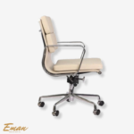 Buy Eames Office Chair EA 217 Cream Leather Replica – Soft Pad Low Back - Image 2