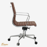 Brown Office Chair – Eames ThinPad EA 117 Replica Dark Brown Leather Low Back - Image 2
