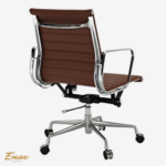 Brown Office Chair – Eames ThinPad EA 117 Replica Dark Brown Leather Low Back - Image 3