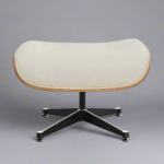 High-Quality Charles Eames Lounge Chair and Ottoman – Premium Ivory White Leather, Walnut Wood - Image 4