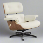 High-Quality Charles Eames Lounge Chair and Ottoman – Premium Ivory White Leather, Walnut Wood - Image 2