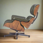 Ottoman matching lounge chair Charles and Ray Eames in rosewood and leather