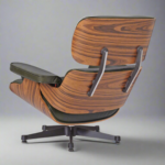 Close-up of the premium leather on lounge chair Charles and Ray Eames