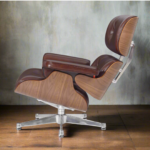 Premium Replica Eames Lounge Chair and Ottoman – Waxy Chocolate Polished Leather with Walnut Wood - Image 3