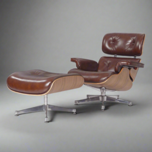 The Replica Eames Lounge Chair and Ottoman combines luxury, comfort, and timeless style. Charles and Ray Eames designed this iconic chair in 1956, and it remains a symbol of sophisticated living today. Our Premium Replica Eames Lounge Chair and Ottoman features waxy chocolate polished leather and walnut wood, offering unmatched comfort and elegance for your home or office space.