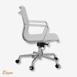 Eames Leather Office Chair White – Low Back Replica - Image 3