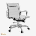 Eames Leather Office Chair White – Low Back Replica - Image 2