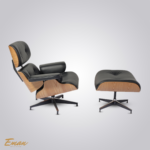 Reproduction Eames Lounge Chair & Ottoman – Black Leather & Normal Base - Image 5