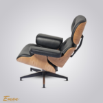 Reproduction Eames Lounge Chair & Ottoman – Black Leather & Normal Base - Image 3