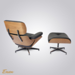Reproduction Eames Lounge Chair & Ottoman – Black Leather & Normal Base - Image 4