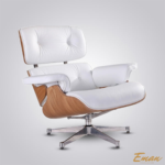 Eames Lounge Chair with a 5-star swivel base and ash wood frame