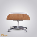 Detail view of Eames Lounge Chair & Ottoman with high-quality leather cushions