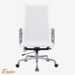 White Mesh Office Chair – Ergonomic High Back with Chromed Aluminum Frame