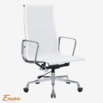 White Mesh Office Chair – Ergonomic High Back with Chromed Aluminum Frame - Image 2