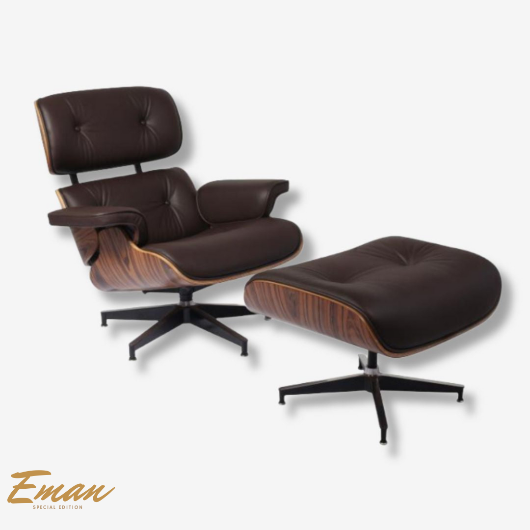 Eames Recliner Replica in Braun – Walnuss Vitra Designklassiker Eames Recliner Replica in Braun – Walnuss Vitra Designklassiker